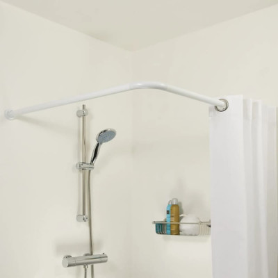 Sealskin Set de bară perdea de duș pentru colț, alb, 90x90 cm foto