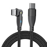 Cablu date si incarcare rapida SuperFastCharge 60W, PRESTIGE CHARGE&reg;, cap rotativ 180, pentru Samsung, TEXTIL PREMIUM, USB-C la USB-C, Type C, 1m, neg