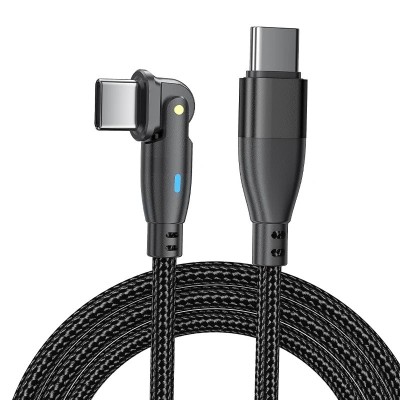 Cablu date si incarcare rapida SuperFastCharge 60W, PRESTIGE CHARGE&amp;reg;, cap rotativ 180, pentru Samsung, TEXTIL PREMIUM, USB-C la USB-C, Type C, 2m, neg foto