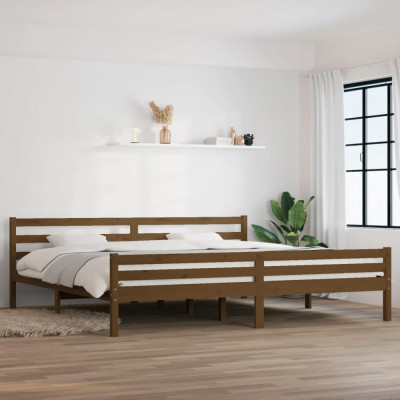 vidaXL Cadru de pat, maro miere, 200x200 cm, lemn masiv de pin foto
