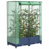 Strat &icirc;nălțat cu husă de seră, aspect ratan, 80x40x123 cm
