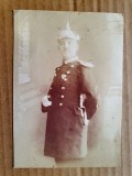 H418-I-WW1-Foto OFITER Germania probabil Stat Major imperial in uniforma de gala cu chipiu si stilet scris spate 1917. Piesa de epoca autentica.