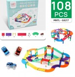 Cumpara ieftin Set 108 Piese - Pista din Placi Magnetice si 2 Masini Incluse