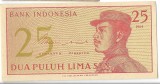 Bancnota 25 sen 1964 - Indonezia, UNC