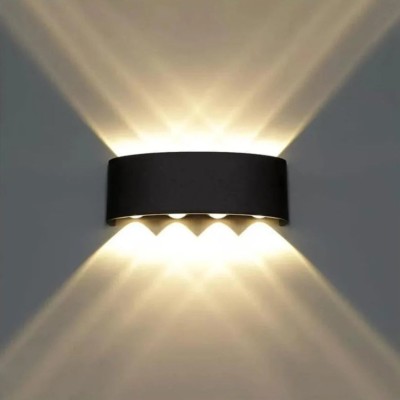 Aplica LED Exterior Ellis, 8W, 8 Surse de lumina, Lumina Calda, Negru ModernLight Concept foto