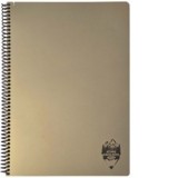 Caiet A4 80 file, spira hartie Ivory, matematica, DACO, culoare auriu