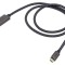 Cablu HDMI - USB C textil 2m Goobay negru argintiu 4K UHD