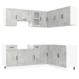 Cumpara ieftin Set dulapuri de bucatarie 11 piese &bdquo;Lucca&rdquo; gri beton Lemn