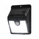 Aplica solara cu Led SMD 0.8W cu Senzor de miscare Negru