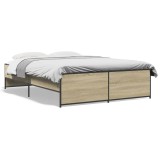 Cumpara ieftin Cadru de pat, stejar sonoma, 140x190cm, lemn prelucrat si metal