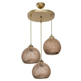 Cumpara ieftin Lustra cu trei lumini PWL-1121, E27 bej-auriu, 40x80 cm
