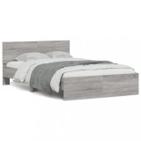 Cumpara ieftin Cadru de pat cu tăblie și LED, gri sonoma, 140x200 cm