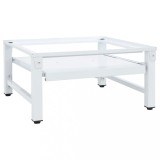 vidaXL Suport Masina Spalat cu Raft Retractabil, Otel, Alb, 62x60.5x32.5 cm, Antiderapant, Capacitate 100 kg