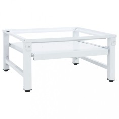 vidaXL Suport mașină de spălat cu raft retractabil, alb 4009873