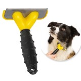 Perie Neagra Galbena pentru Ingrijirea Cainilor cu Blana Lunga 16cm