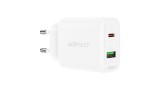 &Icirc;ncărcător de perete Acefast USB tip C / USB 20W, PPS, PD, QC 3.0, AFC, FCP, alb (A25-white)