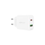 &Icirc;ncărcător de perete Acefast USB tip C / USB 20W, PPS, PD, QC 3.0, AFC, FCP, alb (A25-white)