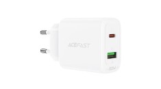 &Icirc;ncărcător de perete Acefast USB tip C / USB 20W, PPS, PD, QC 3.0, AFC, FCP, alb (A25-white)
