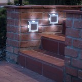 Cumpara ieftin Lampă solară LED cu plug-in / perete - pătrată, metal - alb rece - 10 x 10 x 2,5 (+11) cm