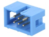 Soclu IDC tată 6 pini THT aurit 2,54mm 2x3, TE Connectivity