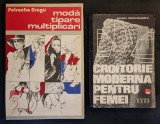 2 carti MODA TIPARE MULTIPLICARI Femei Barbati 220 pag si CROITORIE MODERNA 308 pag, ilustrate. Editura Tehnica Croitoria haine imbracaminte CARTONATE