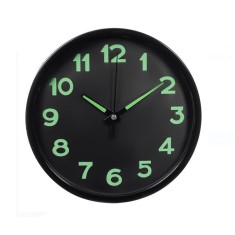 Ceas de Perete Decorativ Glow in the Dark, 20 cm, Negru