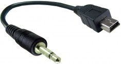 Cablu adaptor jack tata 2,5 mm - mini USB tata, lungime 10cm - 128012 foto