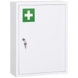 kleankin Dulap de medicamente, 3 rafturi, ușă blocabilă, carcasă de oțel stabilă, alb, 40 x 15 x 53,5 cm | Aosom Romania