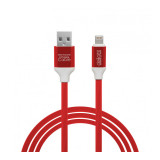 Cablu de date iPhone Delight, MicroUSB, 2 A, 2 m, cauciuc siliconic, Rosu