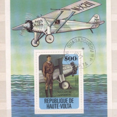 Haute Volta 1978 Aviation, perf.sheet, used AK.074