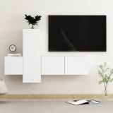 vidaXL Set dulapuri TV, 3 piese, alb, lemn prelucrat