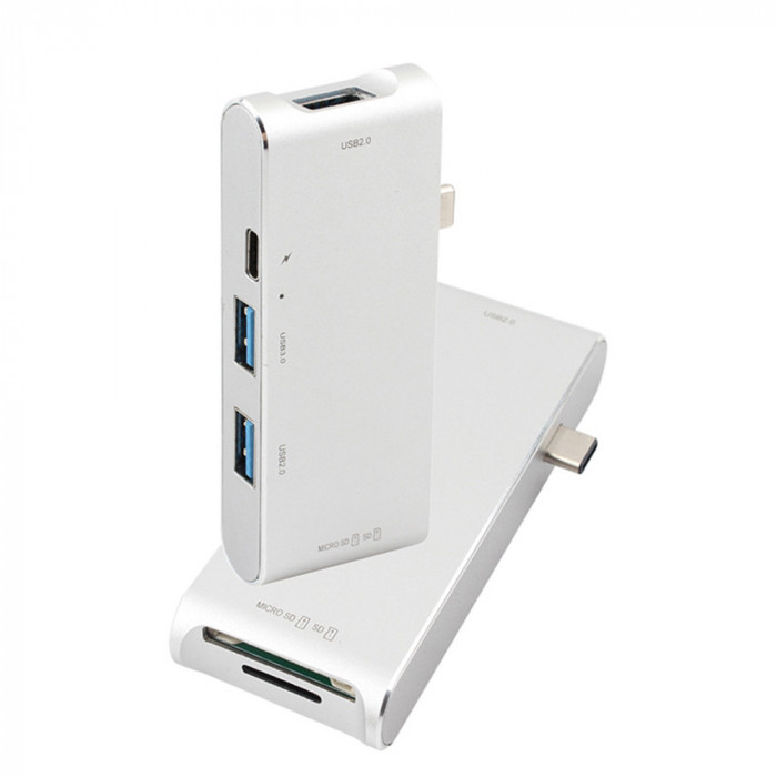 Adaptor USB 3.0 C Type, SD Card, MicroSD pentru MacBook YC-205