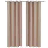 Draperii opace cu inele metalice, 2 buc., crem, 135 x 245 cm