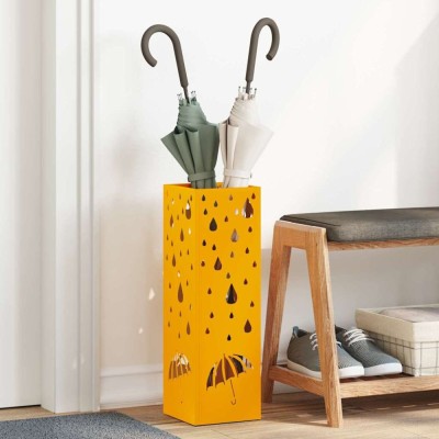 vidaXL Suport pentru umbrele Muștar 15.5 x 15.5 x 49 cm Metal 868479 foto