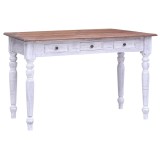 Cumpara ieftin Birou cu sertare, alb, 117x57x75 cm, lemn masiv de mahon