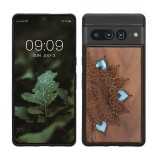 Husa Kwmobile pentru Google Pixel 7 Pro, Maro/Albastru, Lemn, KWM000018ED006C, Silicon, Carcasa