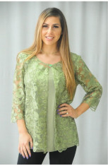 Bluza dama cu blazer din dantela verde foto