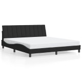 Cumpara ieftin Cadru de pat fara saltea, Hanko, negru, 180x200 cm, catifea