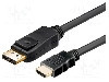 Cablu DisplayPort la HDMI, DisplayPort tata, HDMI tata, 3m, negru, Goobay, 51958, T199957