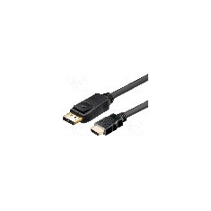 Cablu DisplayPort la HDMI, DisplayPort tata, HDMI tata, 3m, negru, Goobay, 51958, T199957