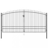 Gossi poarta de gard cu doua usi, cu varfuri de sulita, 400 x 248 cm