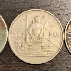 Lot 3 monede Romania - 50 Bani 1955