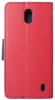Husa tip carte Fancy Book rosu + bleumarin pentru Nokia 1 Plus