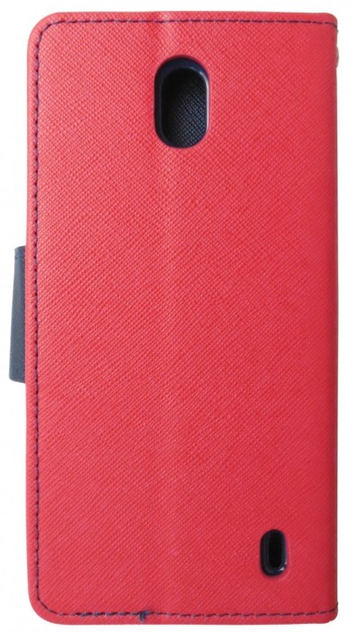Husa tip carte Fancy Book rosu + bleumarin pentru Nokia 1 Plus