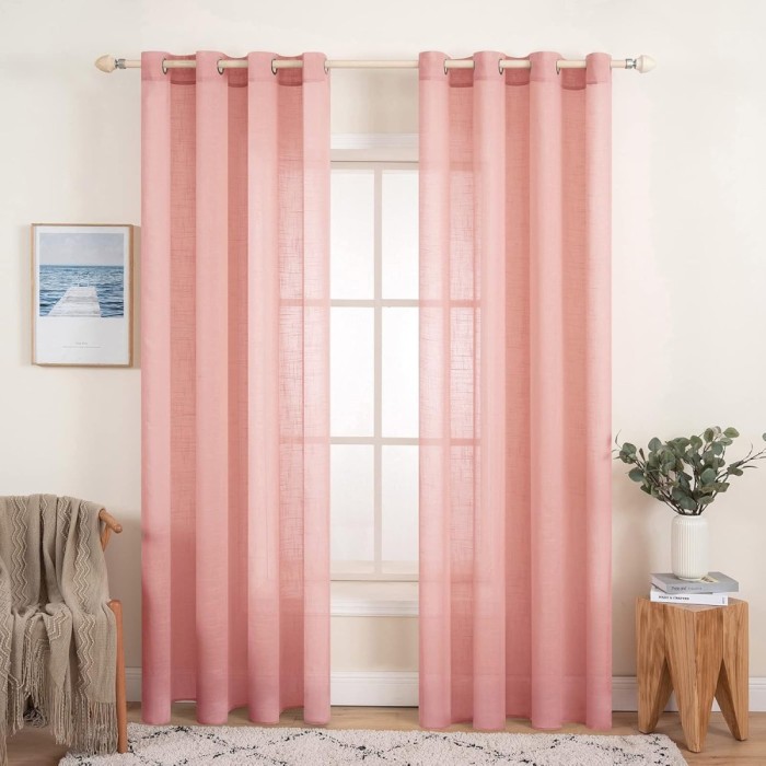 Set 2 Draperii, 140 x 225 cm, Roz - CN