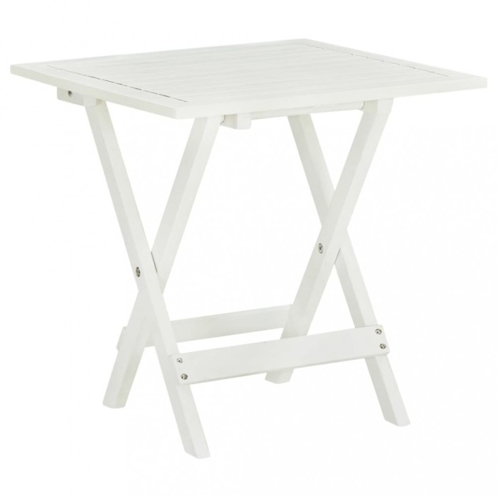 vidaXL Masă de bistro, alb, 46 x 46 x 47 cm, lemn masiv de acacia 41436