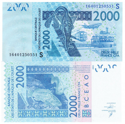Statele Africii de Vest (Guineea Bissau ) 2 000 Franci 2016 UNC foto