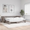 VidaXL Pat de zi cu extensie și saltele, gri taupe, 90x200 cm, textil 3196599
