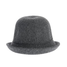 Palarie gri din lana cu snur