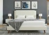 Pat Lyra 180x200 cm Tapitat Catifea Crem Somiera Inclusa ML 2432
